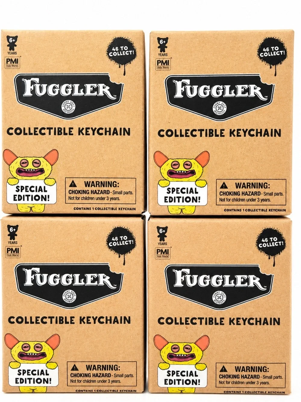 Fuggler Collectible Keychain - Yellow/Pink Special Edition (Set of 4)2026